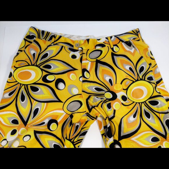 Loudmouth Golf Pants Mens 36 X 30 Shagadelic Psychedelic Yellow Colorful Floral - Picture 7 of 14